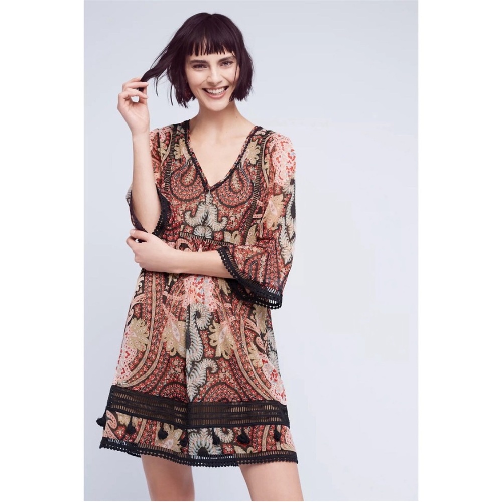 RANNA GILL Joss Kimono Paisley Boho Dress size 6